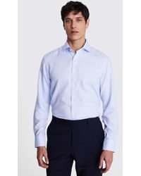 Moss - Tailored Fit Sky Textured Dobby Non-Iron Shirt - Lyst