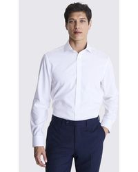 Moss - Tailored Fit Pinpoint Oxford Contrast Non Iron Shirt - Lyst