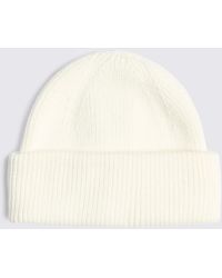 Moss - Off- Fisherman Ribbed Beanie - Lyst