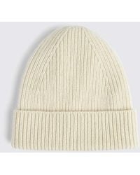 Moss - Winter Cashmere Blend Ribbed Beanie - Lyst