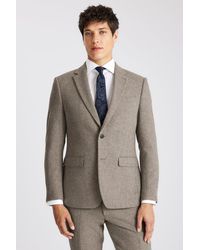 Moss - Slim Fit Stone Donegal Tweed Suit Jacket - Lyst