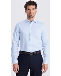 Moss - Slim Fit Sky Royal Oxford Non-Iron Cotton Shirt - Lyst