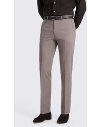 Moss - Tailored Fit Taupe Cotton Trouser - Lyst