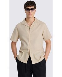Moss - Neutral Cotton Linen Cuban Shirt - Lyst