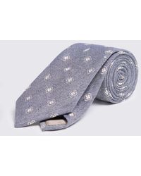 Moss - Mid- Clover Medallion Linen & Silk Tie - Lyst