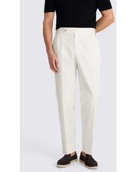 Moss - Cotton Pleated Trouser - Lyst