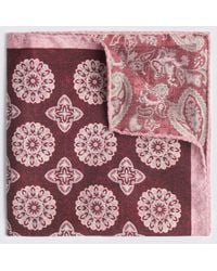 Tessitura bottinelli - Bottinelli Burgundy Double Faced Wool Pocket Square - Lyst