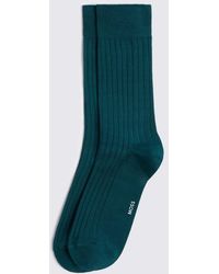 Moss - Pine Mercerised Ribbed Socks - Lyst
