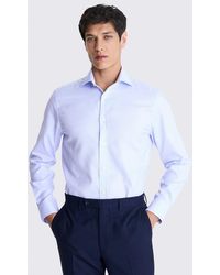 Moss - Tailored Fit Sky Dobby Cotton Shirt - Lyst