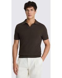 Moss - Linen-Blend Skipper Polo Shirt - Lyst