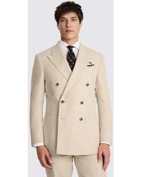 Moss - Relaxed Fit Ecru Twill Linen Cotton Suit Jacket - Lyst