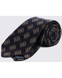 Moss - Large Scale Medallion Silk & Wool Tie - Lyst