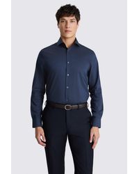 Moss - Tailored Fit Dark Stretch Shirt - Lyst