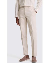 Moss - Slim Fit Light Camel Cotton Trousers - Lyst
