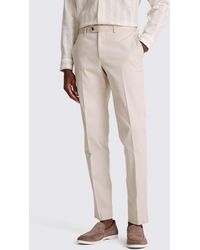 Moss - Slim Fit Light Camel Cotton Trousers - Lyst