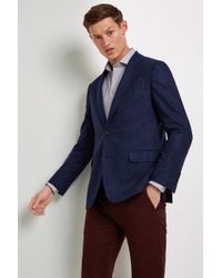 Ermenegildo Zegna Tailored Fit Blue Semi Plain Jacket