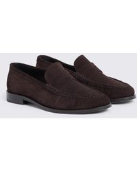 Moss - Italian Suede Ruched Loafers - Lyst