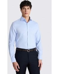 Moss - Tailored Fit Sky Dobby Stretch Shirt - Lyst
