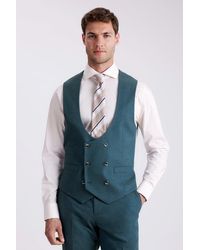 Moss - Tailored Fit Flannel Waistcoat - Lyst