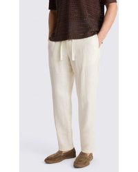 Moss - Off- Linen Drawstring Trousers - Lyst