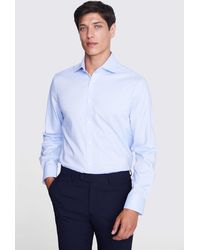 Moss - Tailored Fit Sky Dobby Stretch Shirt - Lyst