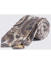 Tessitura bottinelli - Italian Neutral Silk Paisley Tie - Lyst
