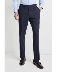 Ermenegildo Zegna Tailored Fit Blue Prince Of Wales Check Trousers