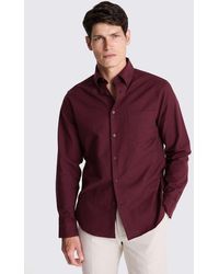 Moss - Burgundy Washed Oxford Shirt - Lyst