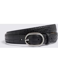 Moss - Italian Croc Leather Belt - Lyst