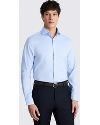 Moss - Tailored Fit Sky Dobby Stretch Shirt - Lyst