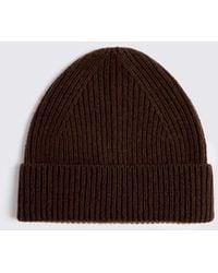 Moss - Cashmere Blend Ribbed Beanie - Lyst