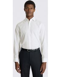 Moss - Slim Fit Wide Stripe Non-Iron Cotton Shirt - Lyst