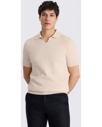 Moss - Oatmeal Linen-Blend Milano Skipper Polo Shirt - Lyst