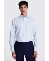 Moss - Tailored Fit Light Stripe Twill Non-Iron Shirt - Lyst