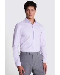 Moss - Slim Fit Lilac Dobby Stretch Shirt - Lyst