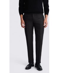 Moss - Tailored Fit Twill Linen Trousers - Lyst