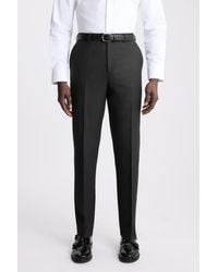 Moss - Regular Fit Charcoal Twill Trousers - Lyst