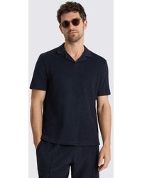 Moss - Terry Towelling Cotton Polo Shirt - Lyst