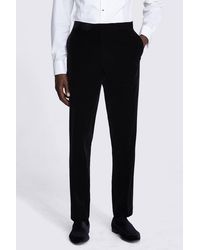 Moss - Slim Fit Velvet Dress Trousers - Lyst