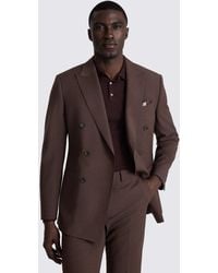Moss - Tailored Fit Dark Plum Performance Suit Jacket - Lyst