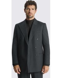 Moss - Relaxed Fit Charcoal Flannel Suit Suit Jacket - Lyst