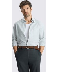 Moss - Stripe Washed Cotton Oxford Shirt - Lyst