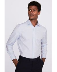 Moss - Tailored Fit Sky Dobby Shirt - Lyst