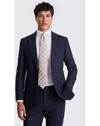 Moss - Tailored Fit Ink Herringbone Suit Jacket - Lyst