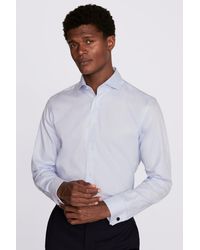Moss - Tailored Fit Sky Non-Iron Twill Shirt - Lyst