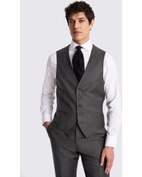 Barberis - Italian Tailored Fit Charcoal Twill Waistcoat - Lyst