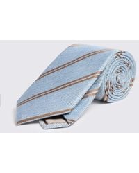 Moss - Light & Copper Silk Stripe Tie - Lyst