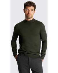 Moss - Khaki Merino Mock-Neck Jumper - Lyst