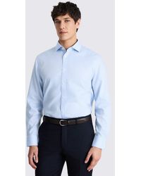 Moss - Regular Fit Sky Royal Oxford Non-Iron Cotton Shirt - Lyst
