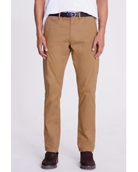 Moss - Tailored Fit Tobacco Cotton Chinos - Lyst